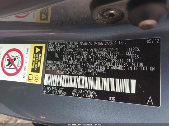 Продаж на аукціоні авто 2013 Lexus Rx 350, vin: 2T2ZK1BA4DC090046, номер лоту: 43987209