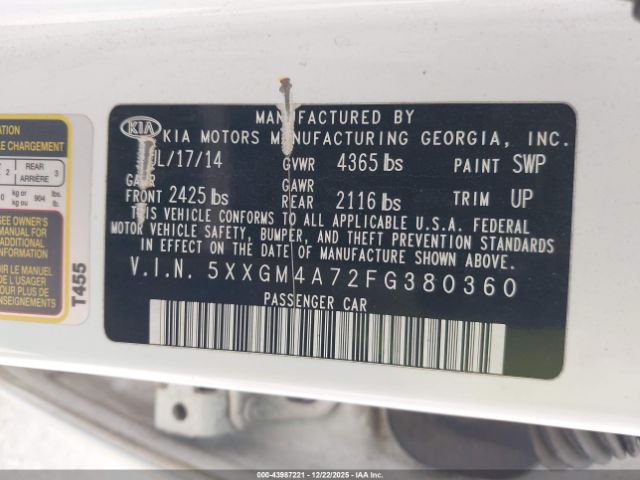 2015 KIA OPTIMA 5XXGM4A72FG380360 Photo 8