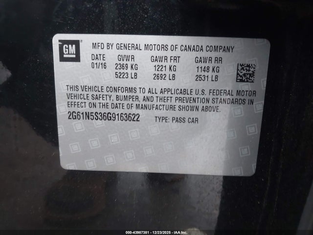 2016 CADILLAC XTS 2G61N5S36G9163622 Photo 8