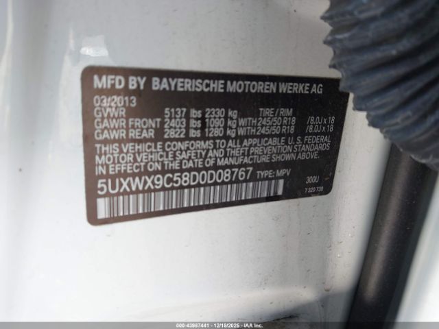 2013 BMW X3 5UXWX9C58D0D08767 Photo 8