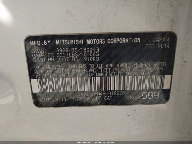 2014 MITSUBISHI LANCER JA32U2FU4EU019670 Photo 8
