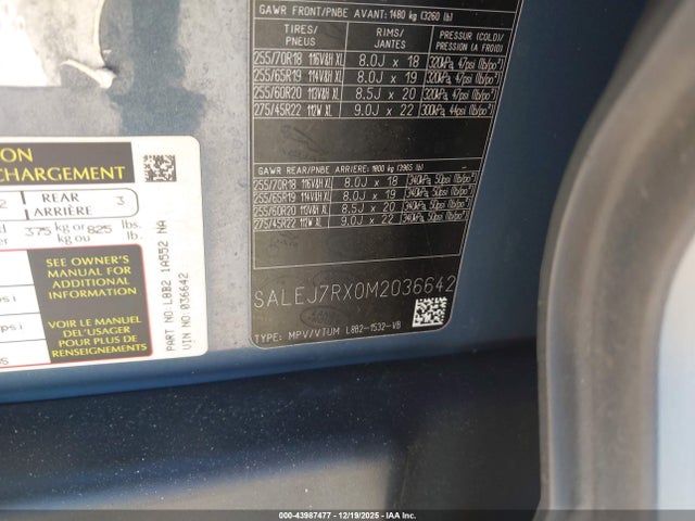 SALEJ7RX0M2036642 Land Rover Defender 110 S