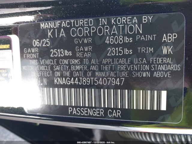 KNAG44J89T5407947 KIA K5 Gt