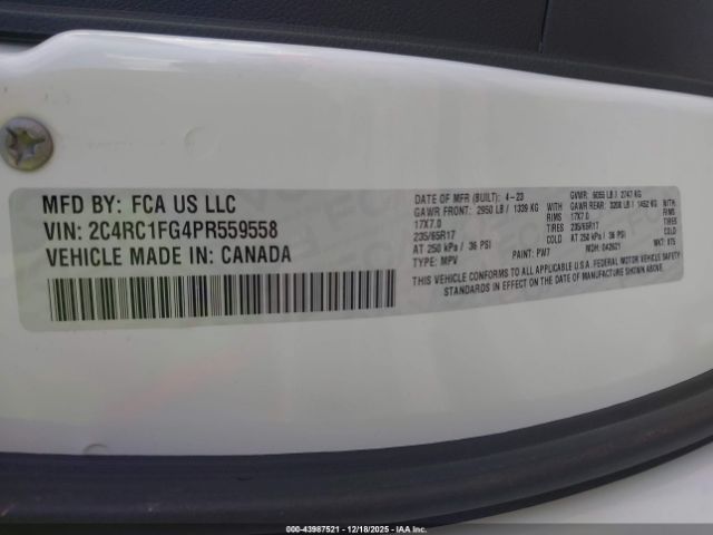 2023 CHRYSLER PACIFICA 2C4RC1FG4PR559558 Photo 8