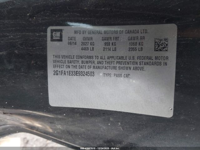 2014 CHEVROLET CAMARO 2G1FA1E33E9324503 Photo 8