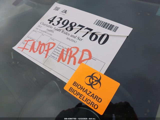 43987760 :رقم المزاد ، JM1BL1V76C1535280 vin ، 2012 Mazda Mazda3 I Touring مزاد بيع