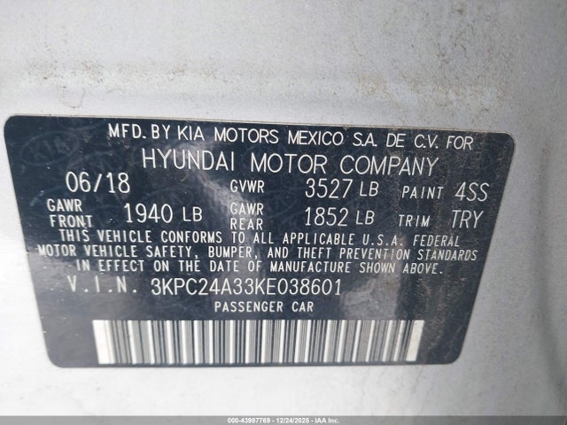 Hyundai Accent Sel 2019 3KPC24A33KE038601 Image 9