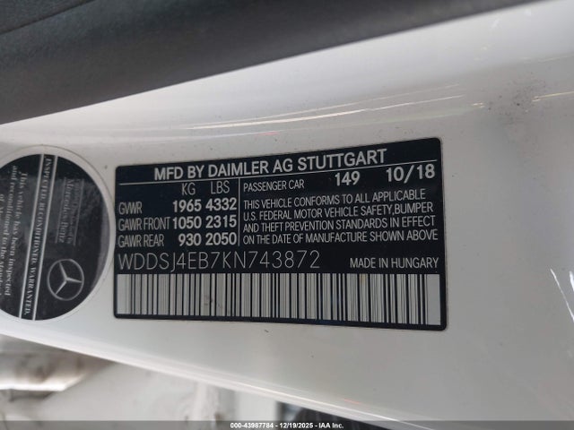 Mercedes-Benz CLA 250 2019 WDDSJ4EB7KN743872 Image 9