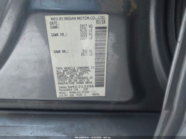 2018 NISSAN ALTIMA 1N4AL3AP9JC213396 Photo 8