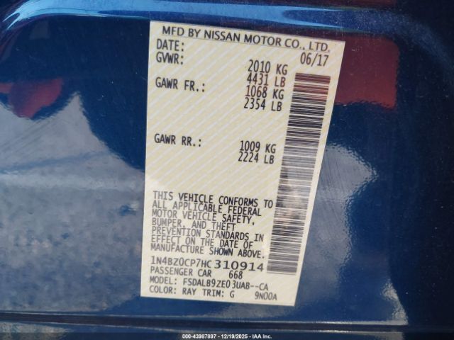 2017 NISSAN LEAF 1N4BZ0CP7HC310914 Photo 8