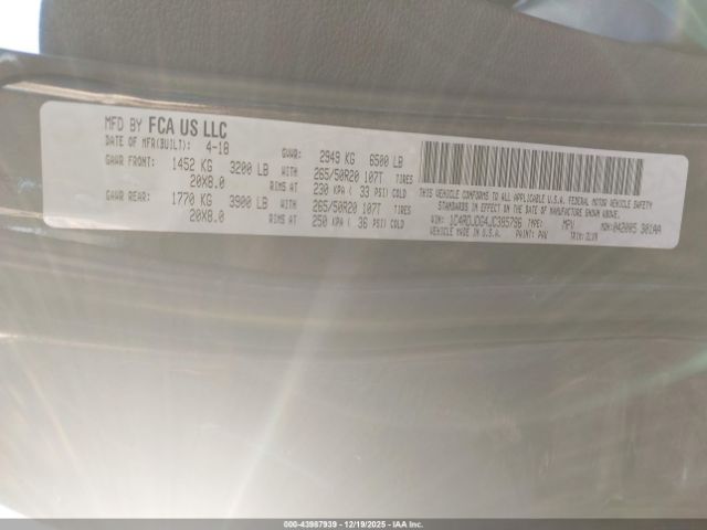 2018 DODGE DURANGO 1C4RDJDG4JC385796 Photo 8