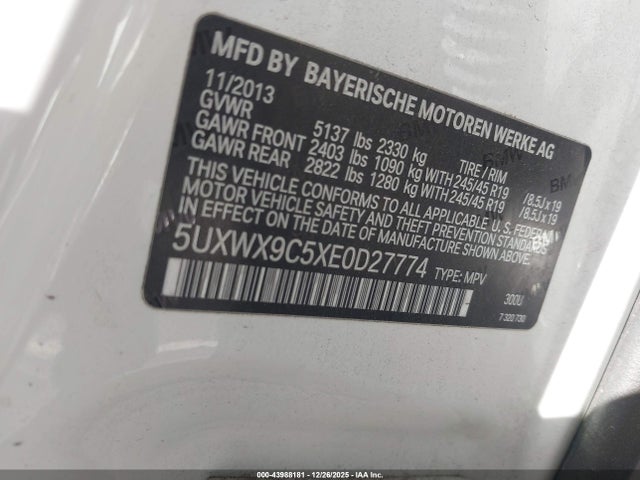 5UXWX9C5XE0D27774 BMW X3 Xdrive28i