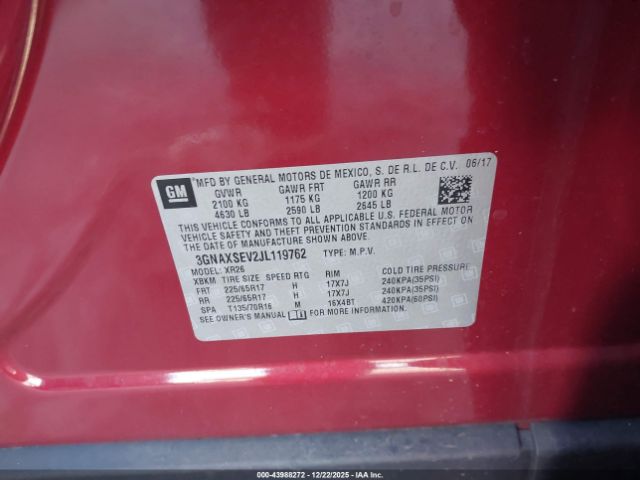 2018 CHEVROLET EQUINOX 3GNAXSEV2JL119762 Photo 8