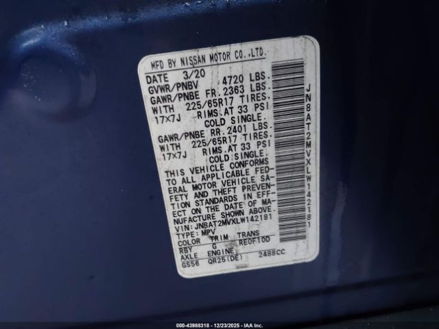 2020 NISSAN ROGUE JN8AT2MVXLW142181 Photo 8