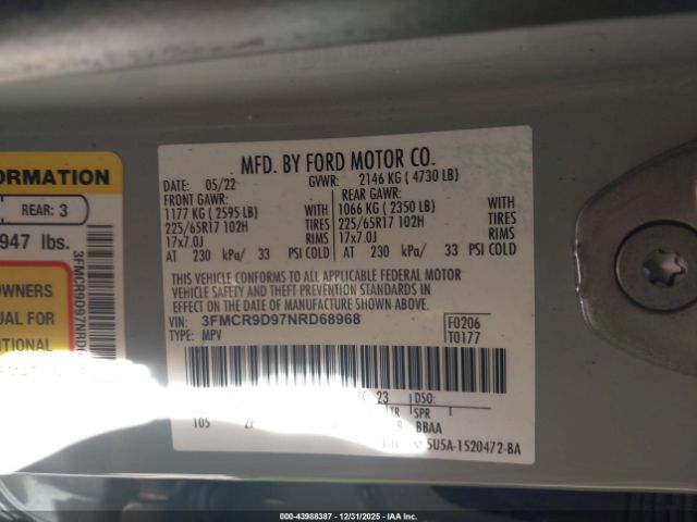 2022 FORD BRONCO SPORT 3FMCR9D97NRD68968 Photo 8