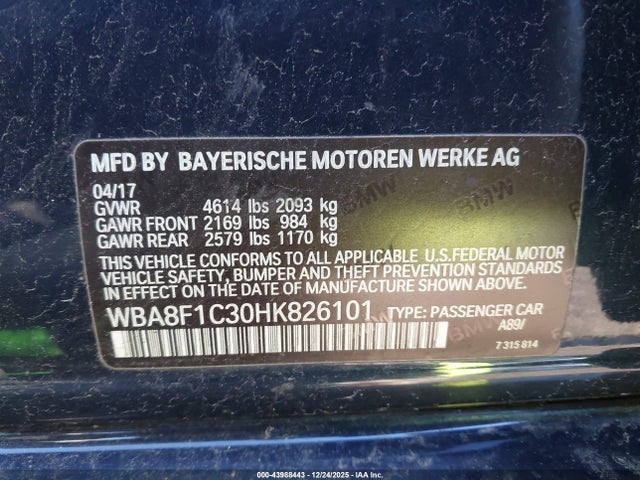 WBA8F1C30HK826101 BMW 328d Xdrive