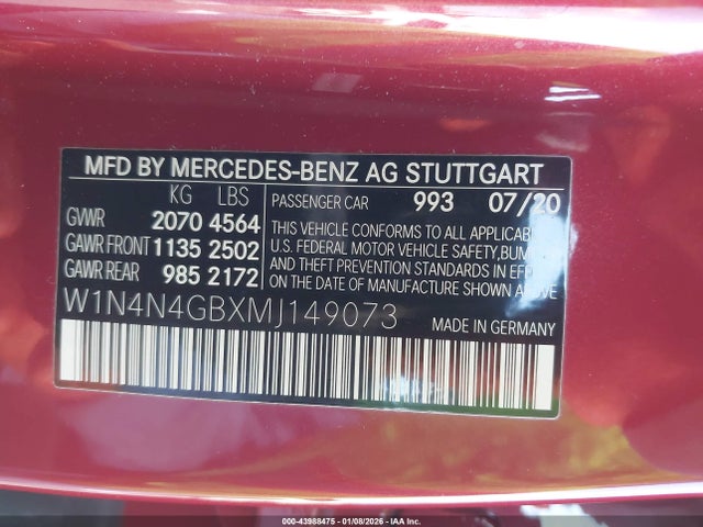 W1N4N4GBXMJ149073 Mercedes-Benz GLA 250