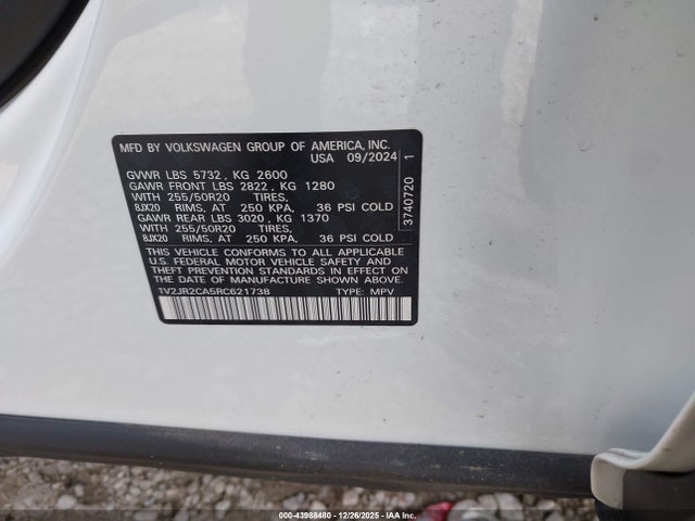 2024 VOLKSWAGEN ATLAS 1V2JR2CA5RC621738 Photo 8