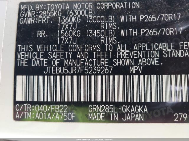 2015 TOYOTA 4RUNNER JTEBU5JR7F5239267 Photo 8