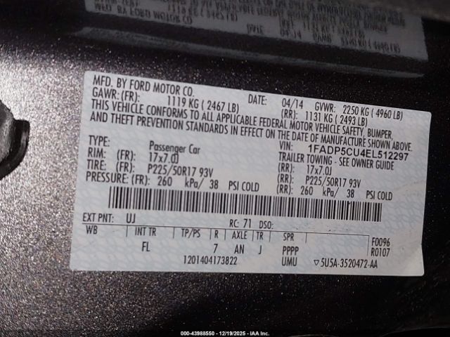 2014 FORD C-MAX ENERGI 1FADP5CU4EL512297 Photo 8