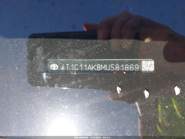 Aukcja sprzedaży 2021 Toyota Camry Le, vin: 4T1C11AK8MU581869, numer aukcji: 43988565
