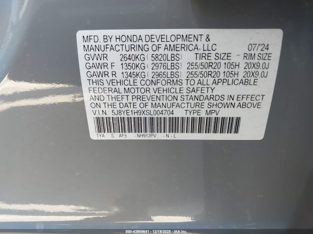 5J8YE1H9XSL004704 Acura Mdx A-spec Advance Package