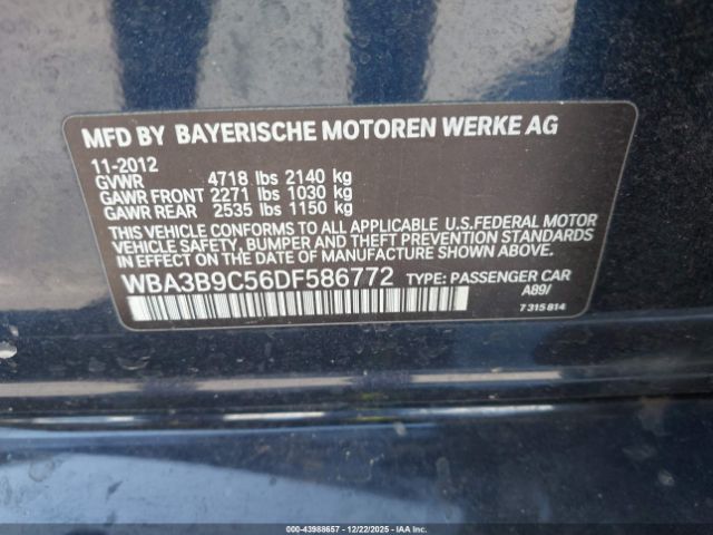 2013 BMW 335I WBA3B9C56DF586772 Photo 8