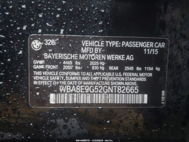 2016 BMW 328I WBA8E9G52GNT82665 Photo 8