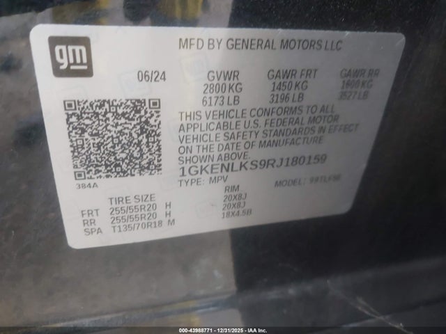 1GKENLKS9RJ180159 GMC Acadia Fwd Denali