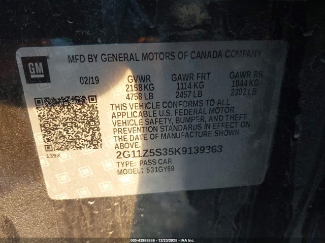 2G11Z5S35K9139363 Chevrolet IMPALA LT