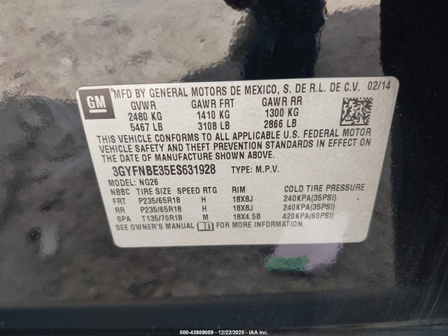 2014 CADILLAC SRX 3GYFNBE35ES631928 Photo 8