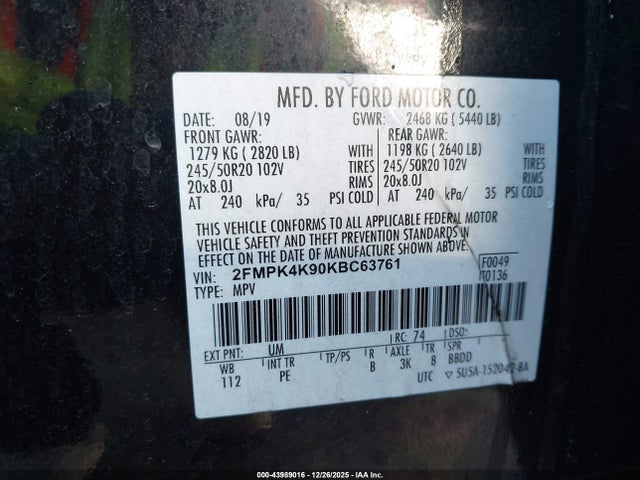 Ford Edge Titanium 2019 2FMPK4K90KBC63761 Image 9
