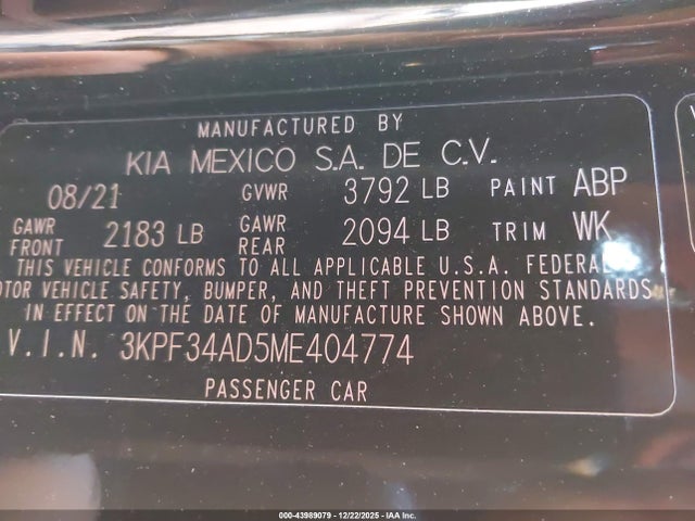 KIA Forte Gt-line 2021 3KPF34AD5ME404774 Image 9