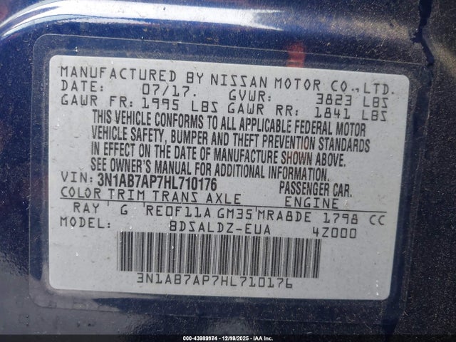 Nissan SENTRA SV 2017 3N1AB7AP7HL710176 Image 9