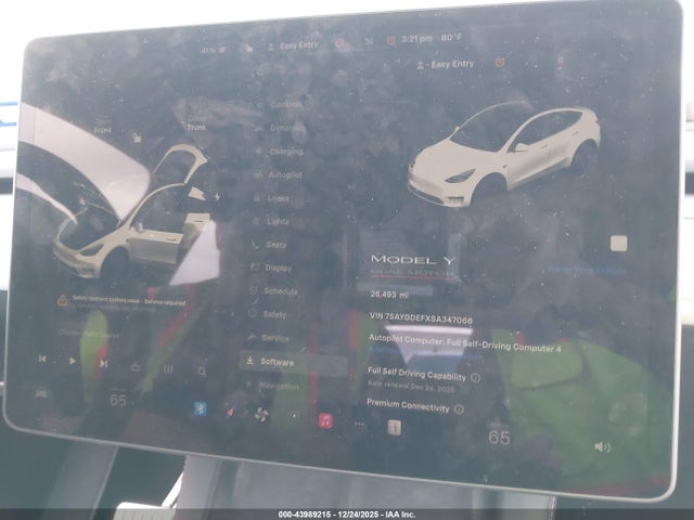 Aukcja sprzedaży 2025 Tesla Model Y Performance Dual Motor All-wheel Drive, vin: 7SAYGDEFXSA347066, numer aukcji: 43989215
