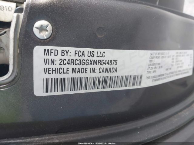 2021 CHRYSLER PACIFICA 2C4RC3GGXMR544875 Photo 8