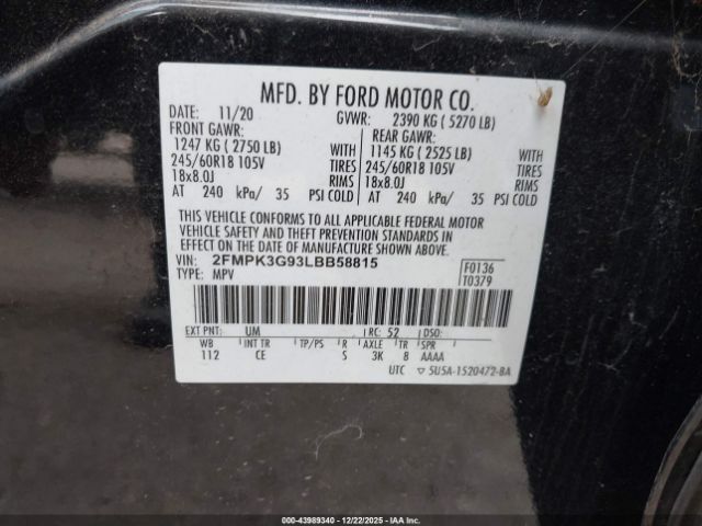 2020 FORD EDGE 2FMPK3G93LBB58815 Photo 8