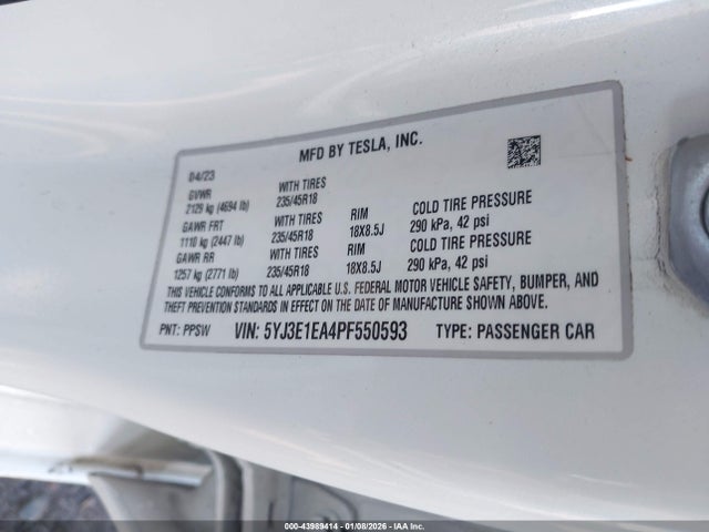 2023 TESLA MODEL 3 5YJ3E1EA4PF550593 Photo 8