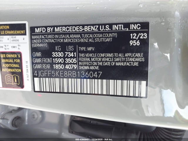 2024 MERCEDES-BENZ GLS 450 4JGFF5KE8RB136047 Photo 8