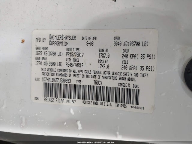 2007 DODGE RAM 1500 1D7HA18K27J530993 Photo 8