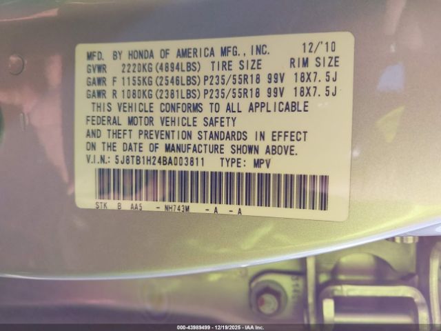 2011 ACURA RDX 5J8TB1H24BA003811 Photo 8