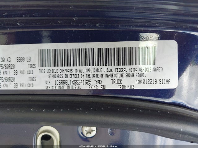 1C6RR6LTXGS241625 RAM 1500 Lone Star