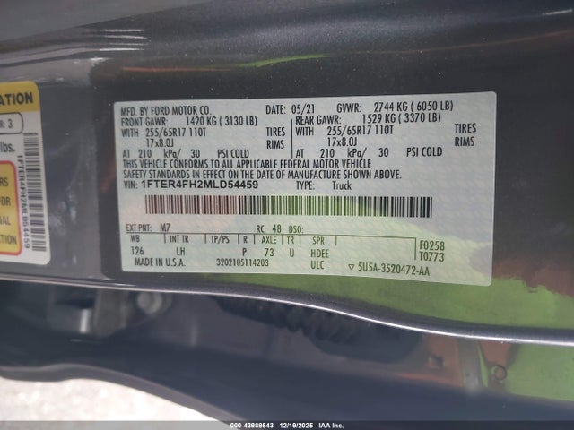 2021 FORD RANGER 1FTER4FH2MLD54459 Photo 8