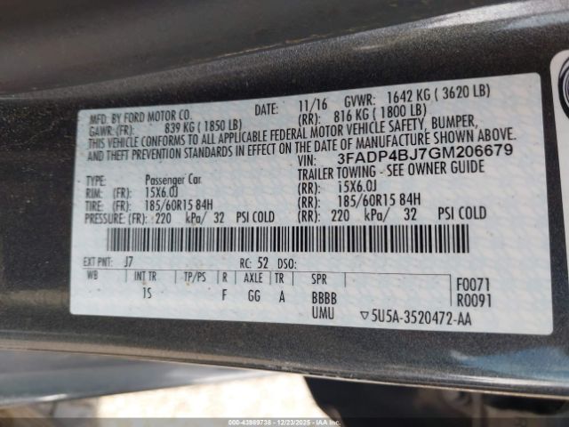 2016 FORD FIESTA 3FADP4BJ7GM206679 Photo 8