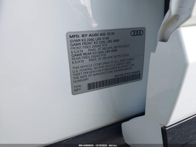 WA1DECF33S1068466 Audi Q3 Premium 45 Tfsi S Line Quattro Tiptronic
