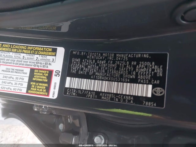 4T1DBADKXSU531694 Toyota CAMRY LE