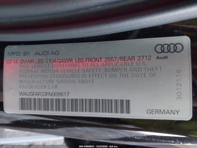2015 AUDI A6 WAUGFAFC0FN009617 Photo 8