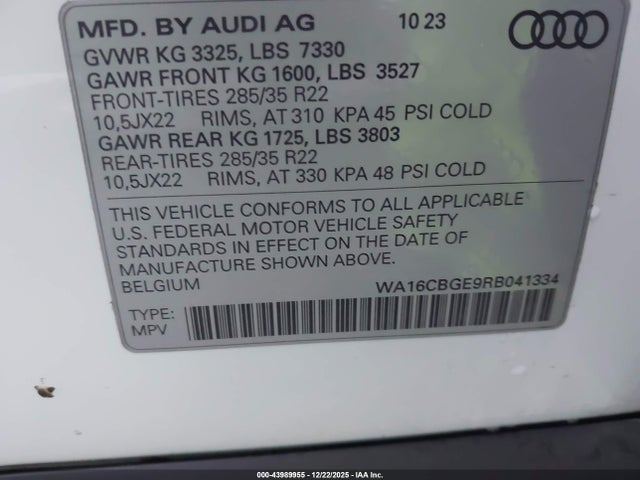 2024 AUDI SQ8 E-TRON WA16CBGE9RB041334 Photo 8
