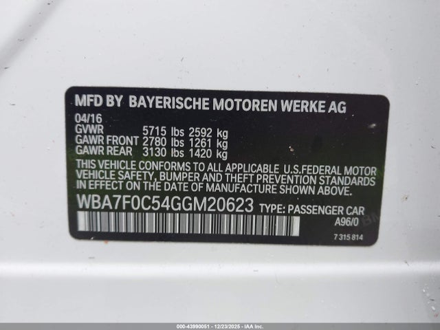 WBA7F0C54GGM20623 BMW 750i