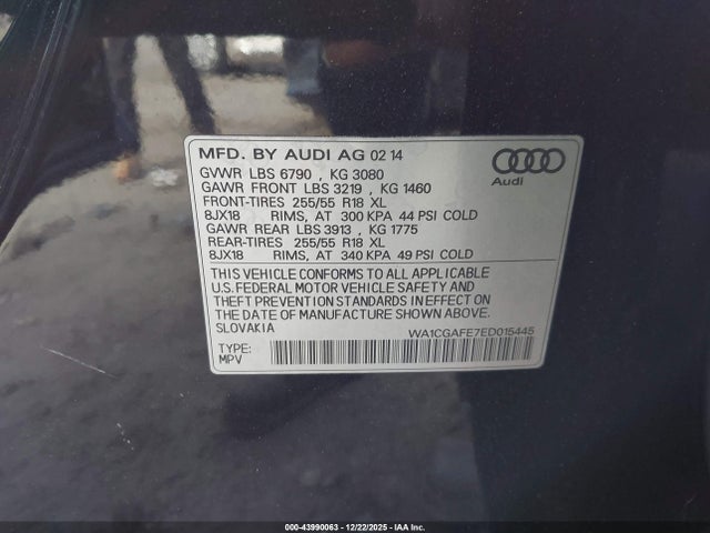 Audi Q7 3.0t Premium 2014 WA1CGAFE7ED015445 Image 9
